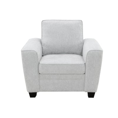 Ashbury 40" Accent Chair, Soft Gray Chenille