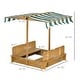 preview thumbnail 7 of 16, Outsunny Kids Sandbox with Cover, Outdoor Wooden Sandbox with Canopy - 41.75" x 41.75" x 47.75"