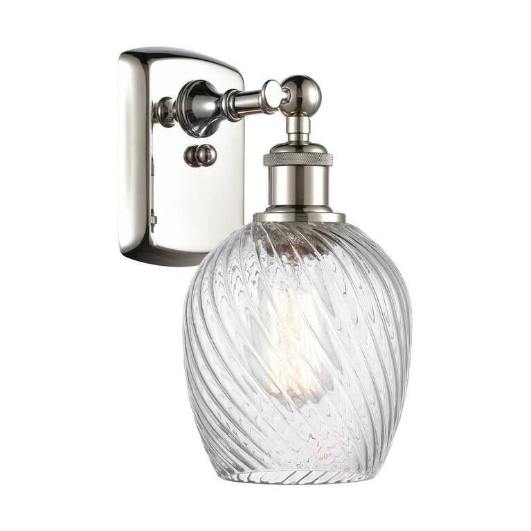 Innovations Lighting Salina 12" Tall Bathroom Sconce - Polished Nickel / Clear Spiral Fluted