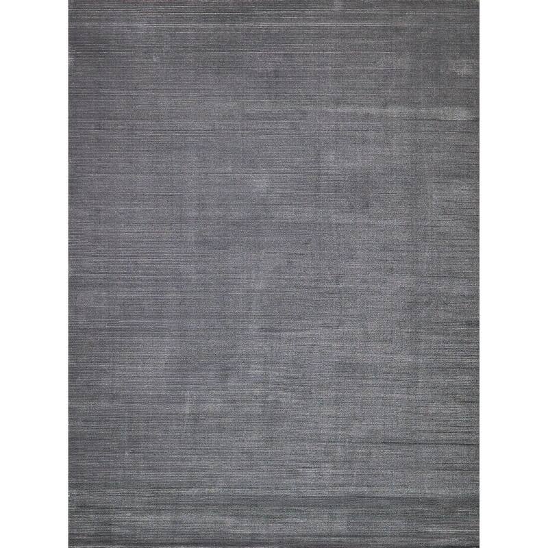 Pavia Modern Handmade Silky Nylon in Gray Area Rug