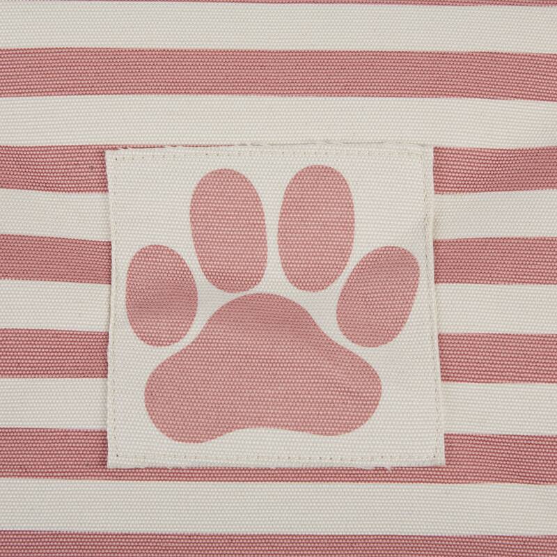 Bone Dry Polyester Pet Bin Stripe With Paw Patch Black Rectangle Large