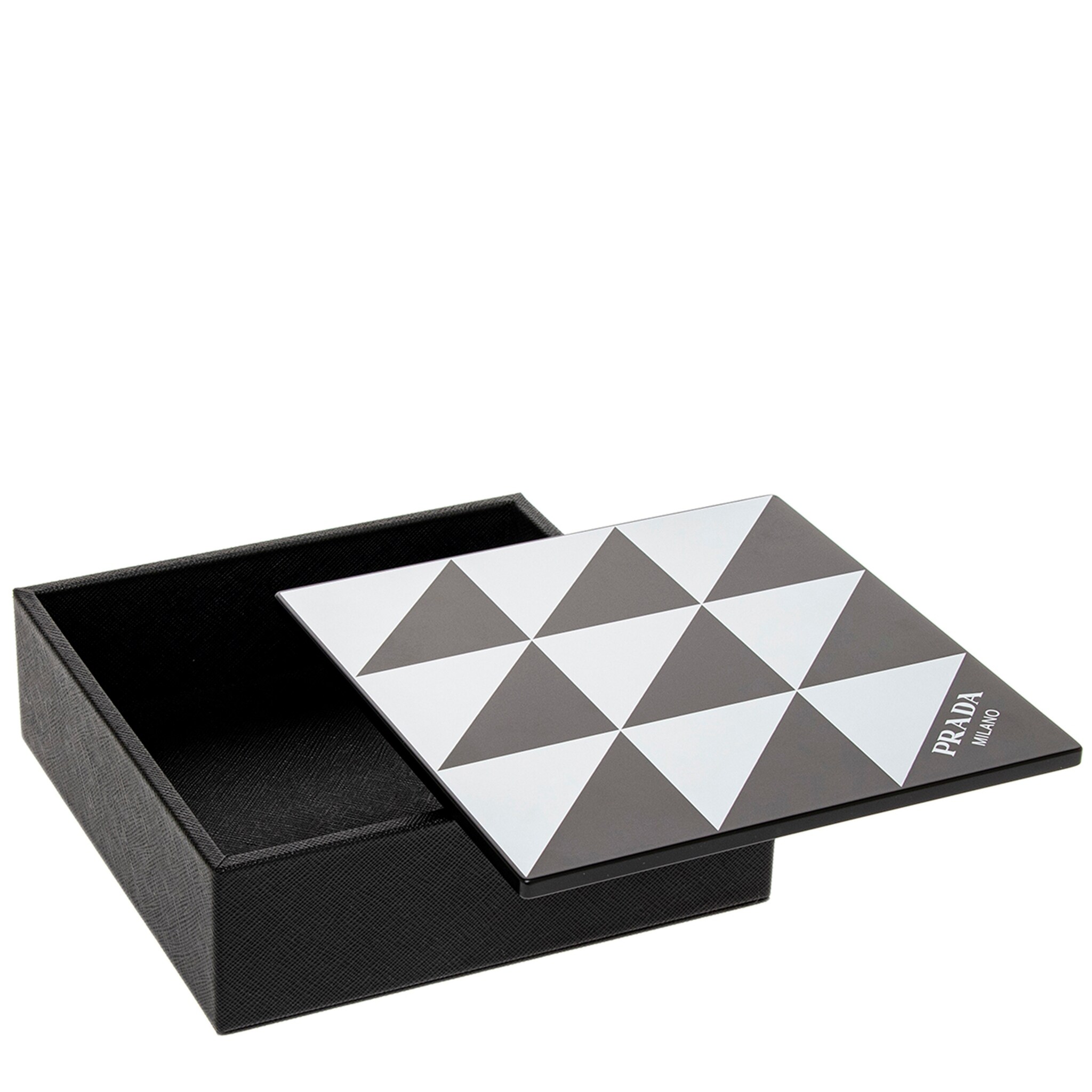PRADA 三角模様 スカーフ ギフトボックス Prada Saffiano Leather Box with Triangle Pattern Lid - Overstock