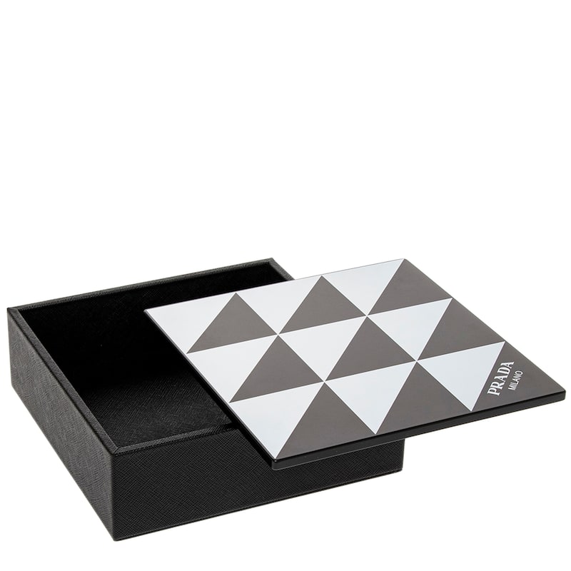 Prada Saffiano Leather Box with Triangle Pattern Lid