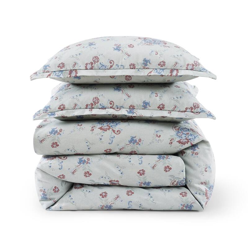 Tasha Polizzi for Paseo Road Rosabel Floral Western Design Washed Denim 3 Piece Comforter Set