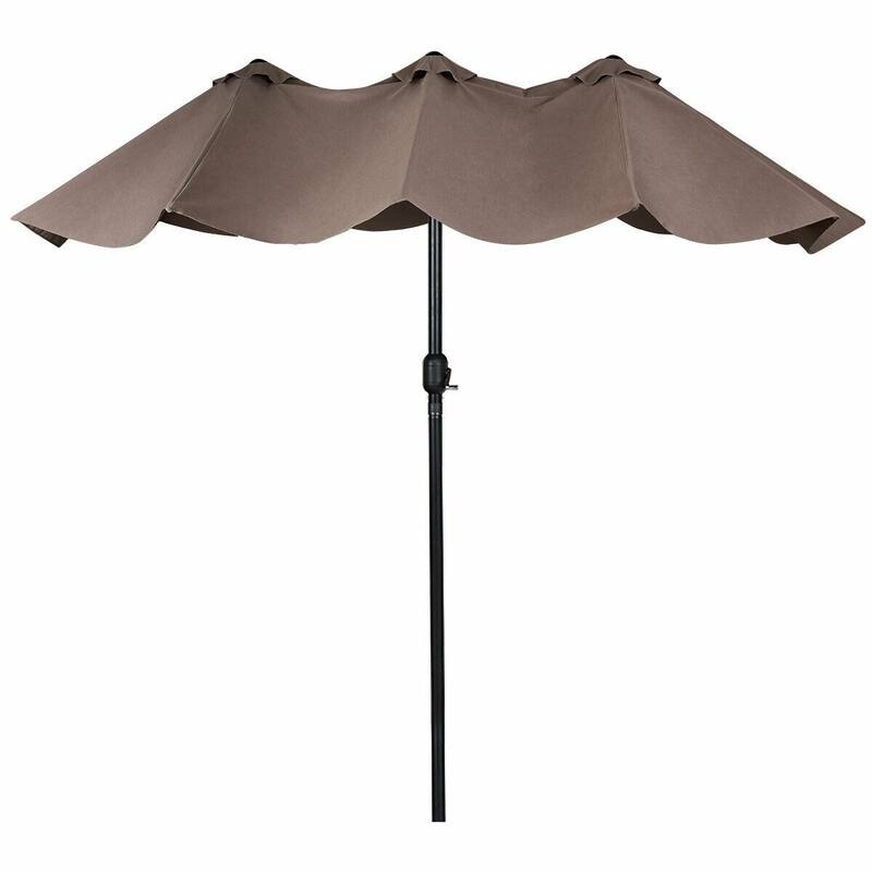 15' Twin Patio Umbrella Double-Sided Outdoor Market Umbrella without Base - 15' x 9.0' x 8' (L x W x H)