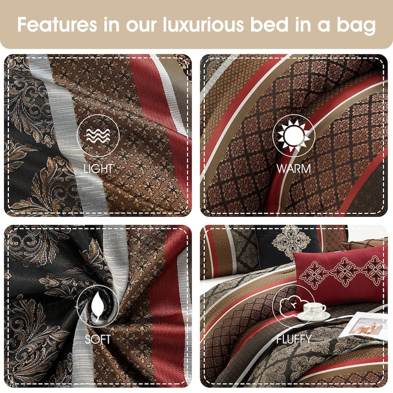 Nanshing Jensen 7 Piece Jacquard Geometric Comforter Set