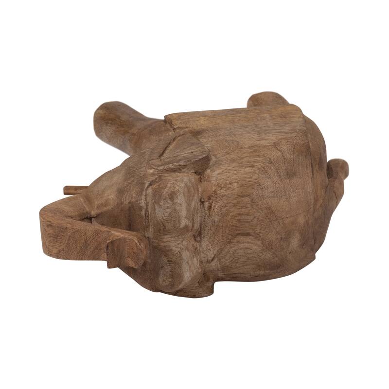 Sagebrook Home Modern Neutral 8" Handcrafted Mango Wood Elephant Figurine in Natural Brown - 4" W x 8" L x 8" H