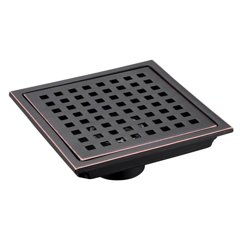 Luxier FD01 6 in. x 6 in. Stainless Steel Square Shower Floor Drain