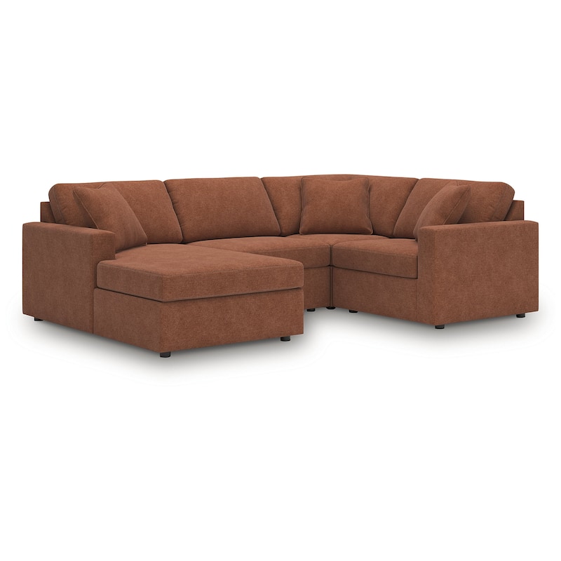 Signature Design by Ashley Modmax 4-Piece Sectional with Chaise - 108"W x 75"D x 36"H - Orange - Right Facing