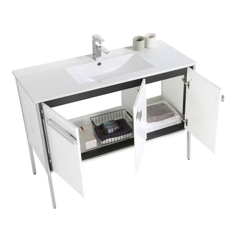 Fine Fixtures Oakville Bathroom Vanity with White Ceramic Sink