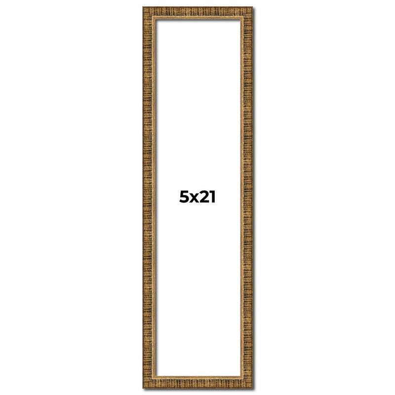 5x21 Frame Gold Solid Wood Picture Frame - Complete Modern Photo Frame