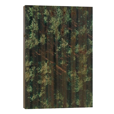 Pattern Forest Print On Wood by Sebastian Hilgetag - Multi-Color
