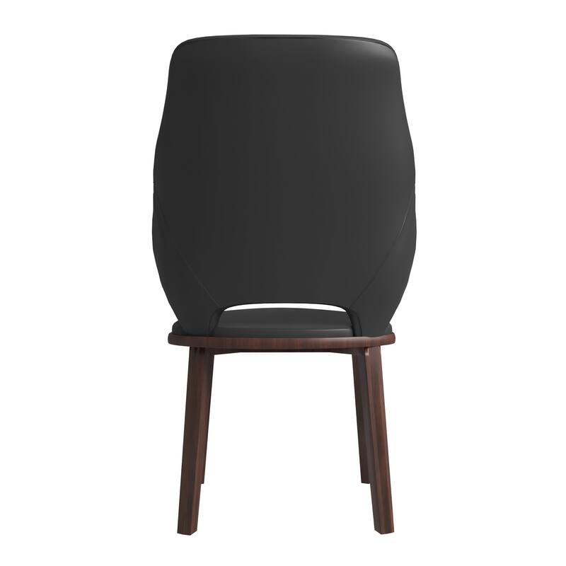 LeisureMod Vivara Leather Upholstered Dining Chair with Padded Seat - Mid-Century Arm Chair for Home Office Bar & Kitchen