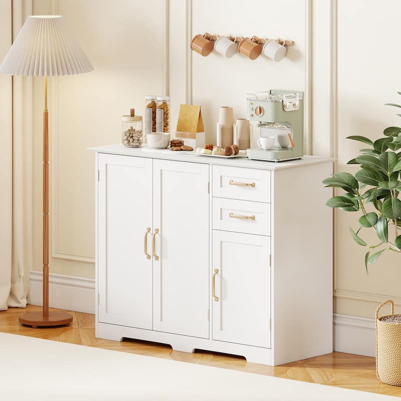 Gymax 40'' Sideboard Buffet Cabinet Modern Kitchen Storage Organizer