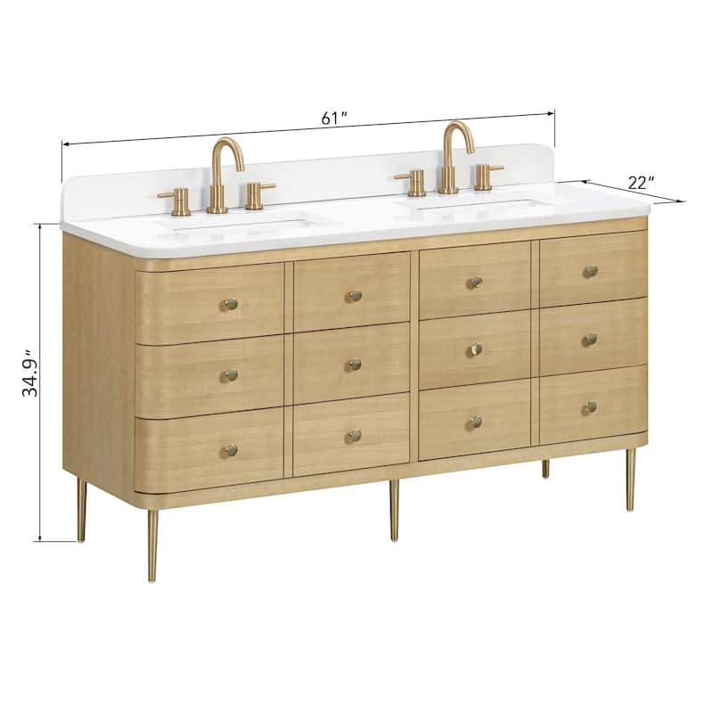 Avanity SERENA-VS61-WT Serena 60" Free Standing Double Basin Vanity