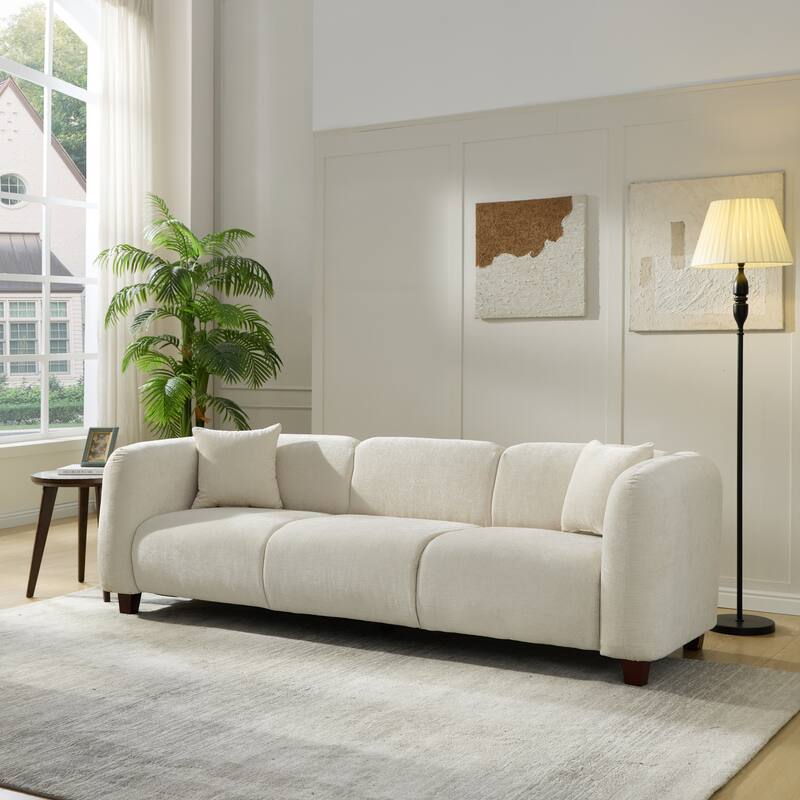 Christopher Knight Home - Silo Modern 87 Inch Upholstered 3-Seater Sofa