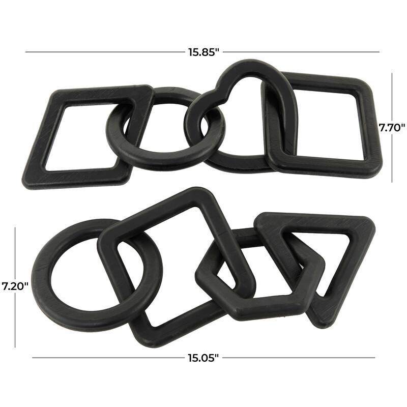 CosmoLiving by Cosmopolitan Geometric Wood Chain Sculpture (Set of 2, Set of 3) - Black, White, Brown