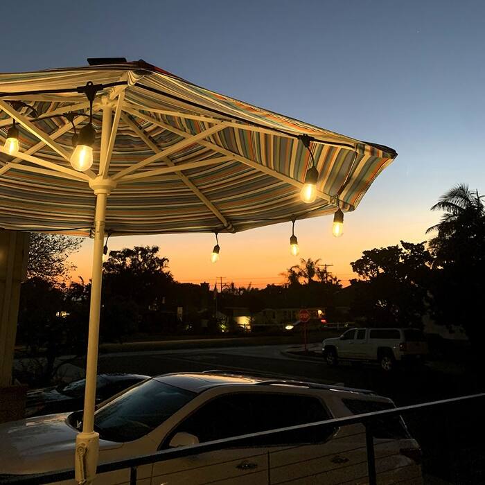 120V 24ft Commercial Ready Dimmable Outdoor LED Patio 12 String Light