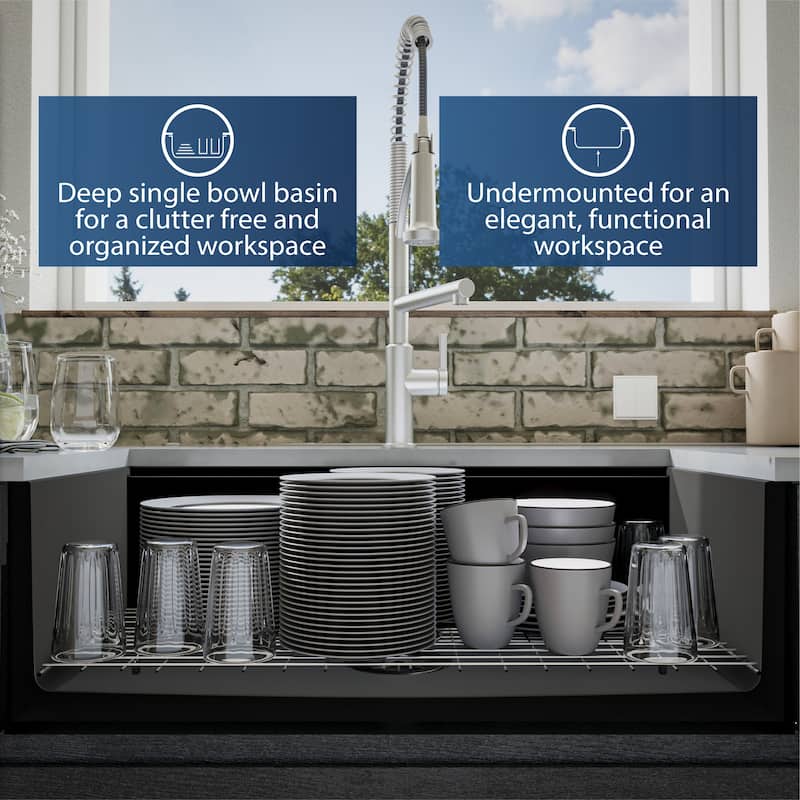 Karran USA FCWSF33SB-PK1 Karran FCWSFF33SBMB 33" Single Bowl