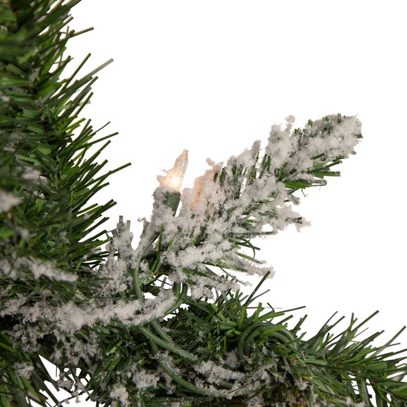9' x 10" Snow Mountain Pine Artificial Christmas Garland Clear Lights