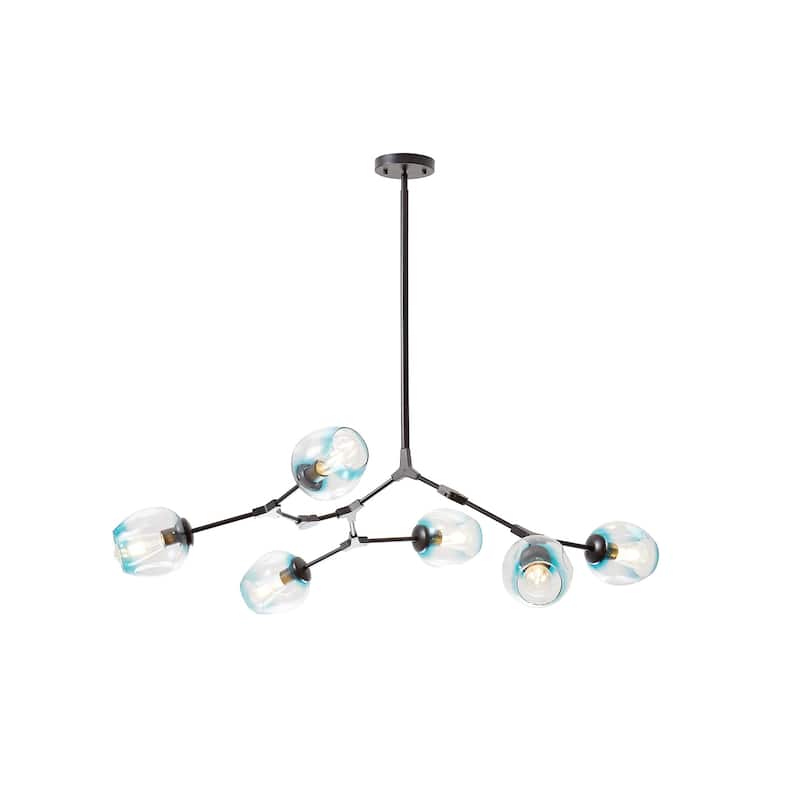 Cusp Barn Modern Sputnik Chandelier 6-Light Ceiling Lights Fixture Black Pendant Light for Foyer Hallway