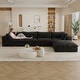 preview thumbnail 117 of 147, Modular Sectional Sofa Corduroy Upholstered Sleeper Sofa Convertible Cloud Accent Couch Deep Seat Chaise Lounge, DIY Combination