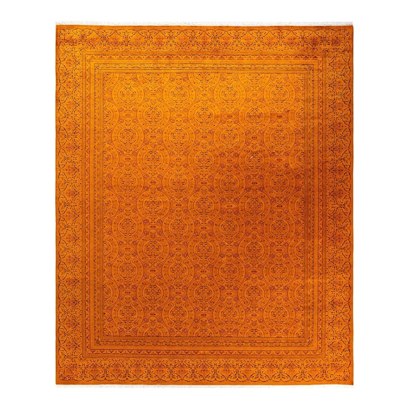 Fine Vibrance, One-of-a-Kind Hand-Knotted Area Rug - Orange, 8' 1" x 9' 10" - 8' 1" x 9' 10"