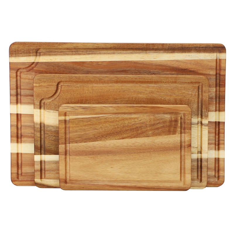 MegaChef 3 Piece Acacia Wood Cutting Board Set