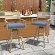 preview thumbnail 26 of 44, Outdoor Aluminum Swivel Patio Bar Stools with Sunbrella Fabric Cushion Spectrum Denim Cushion, 2PCS