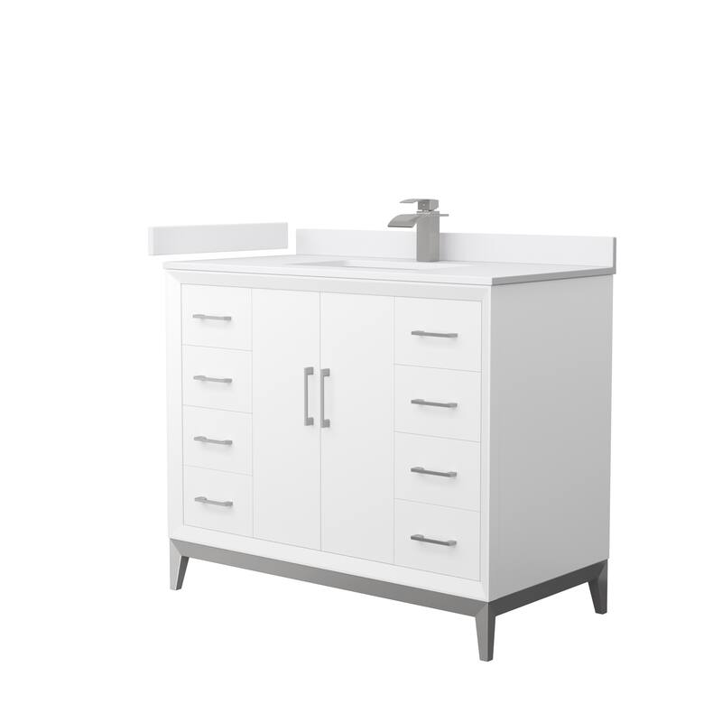 Amici Single Bathroom Vanity Set, Cultured Marble Top