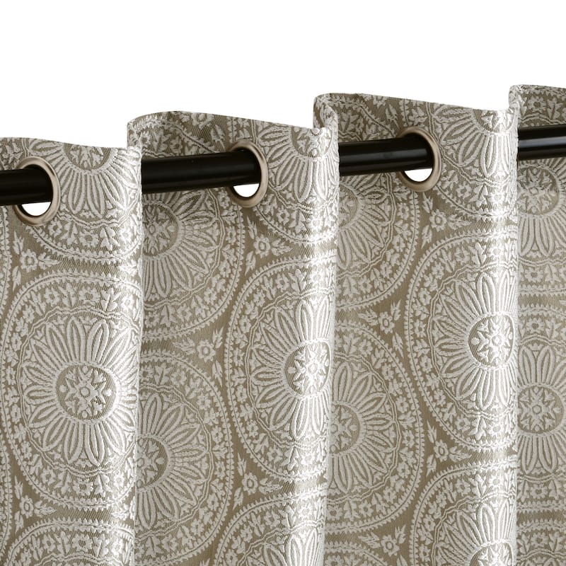 Superior Varnie Jacquard Grommet Room Darkening Curtain Panel (Set of 2)