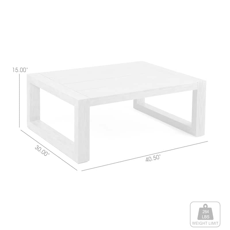 Paradise Solid Eucalyptus Wood 40.5" Outdoor Coffee Table