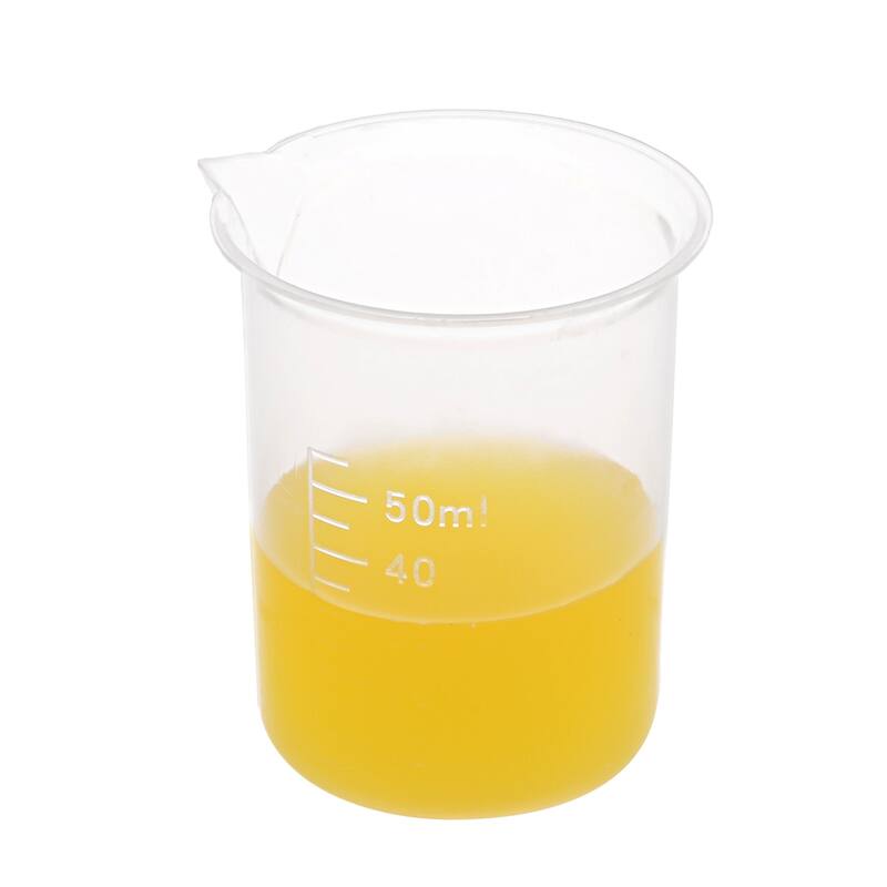 7pcs Clear Measuring Cup Labs PP Plastic Graduated Beakers 50ml - Transparent