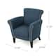 Brice Contemporary Scroll Arm Club Chair with Nailhead Trim by Christopher Knight Home