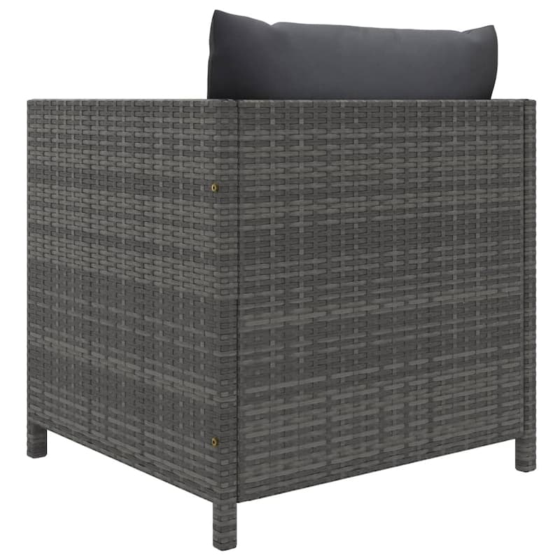 vidaXL Patio Lounge Set Sectional Sofa with Cushions Solid Teak Wood PE Rattan
