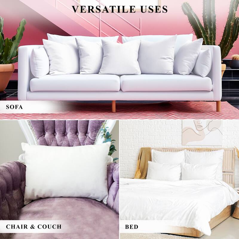 A1HC Pack of 1 Decorative Throw Pillow Insert, Hypoallergenic Down Alternative Fill, White