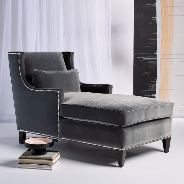 Shop Safavieh Couture Vitali Studded Chaise - 33" W x 61 ... Shop Safavieh Couture Vitali Studded Chaise - 33" W x 61 ... on Safavieh Chaise Lounge id=31068