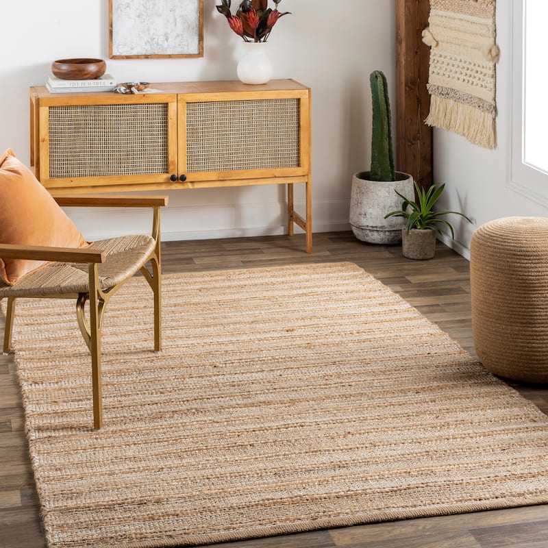 Artistic Weavers Harraf Jute Natural Bohemian Area Rug - 2' 3" x 3' 9" - Tan
