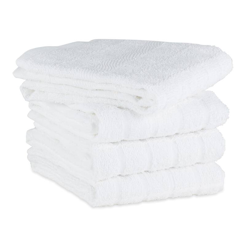 DII Solid Honey Gold Windowpane Terry Dishtowel 4 Piece