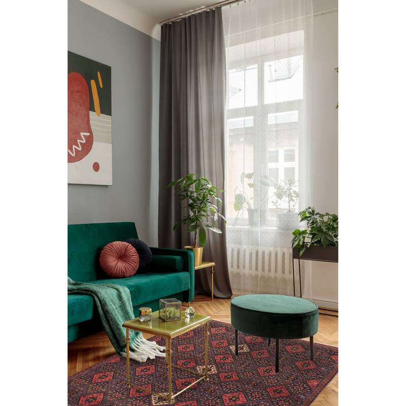 ECARPETGALLERY Hand-knotted Kayseri Vintage Dark Navy, Red Wool Rug - 5'4 x 7'2