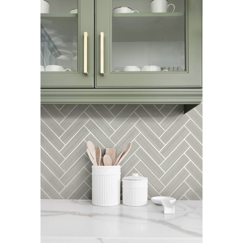 Stacy Garcia Home Herringbone Inlay Peel and Stick Wallpaper