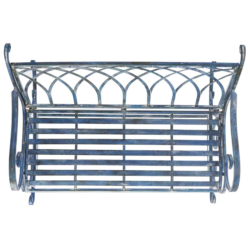 SAFAVIEH Jakayla Victorian Scroll Iron Outdoor Rocking Bench - 43 In. W x 33 In. D x 37 In. H - 43Wx33Dx37H