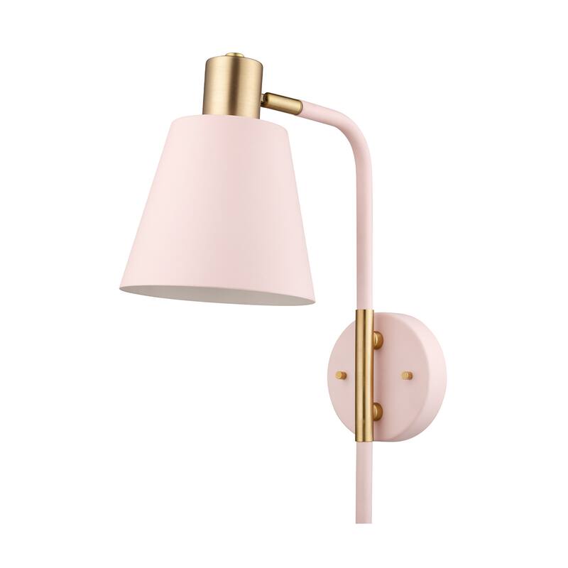 Novogratz x Globe Cleo 1-Light Blush Pink Wall Sconce - one size