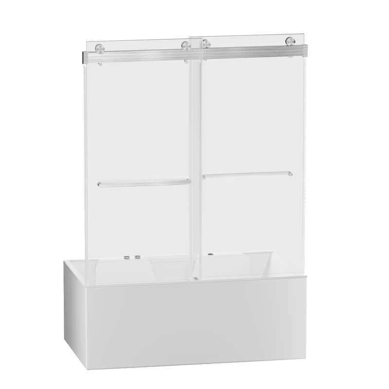 Frameless Double Sliding Tub Door