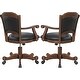 preview thumbnail 9 of 7, Poker and Bumper Pool 7-piece Gaming Table Set with Black Leatherette Arm Chairs - 1-Table, 6-Chairs