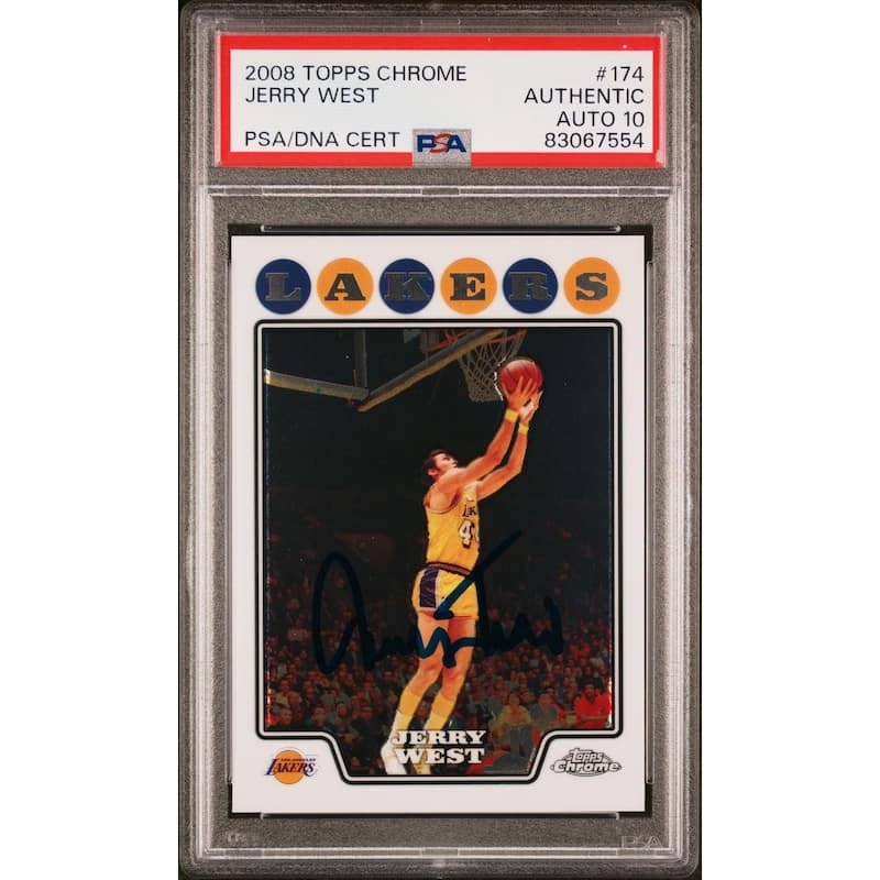 Jerry West 2008 Topps Chrome Signed Card #174 Auto Graded PSA 10 83067554 - 8'6" x 11'6"