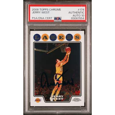 Jerry West 2008 Topps Chrome Signed Card #174 Auto Graded PSA 10 83067554 - 8'6" x 11'6"