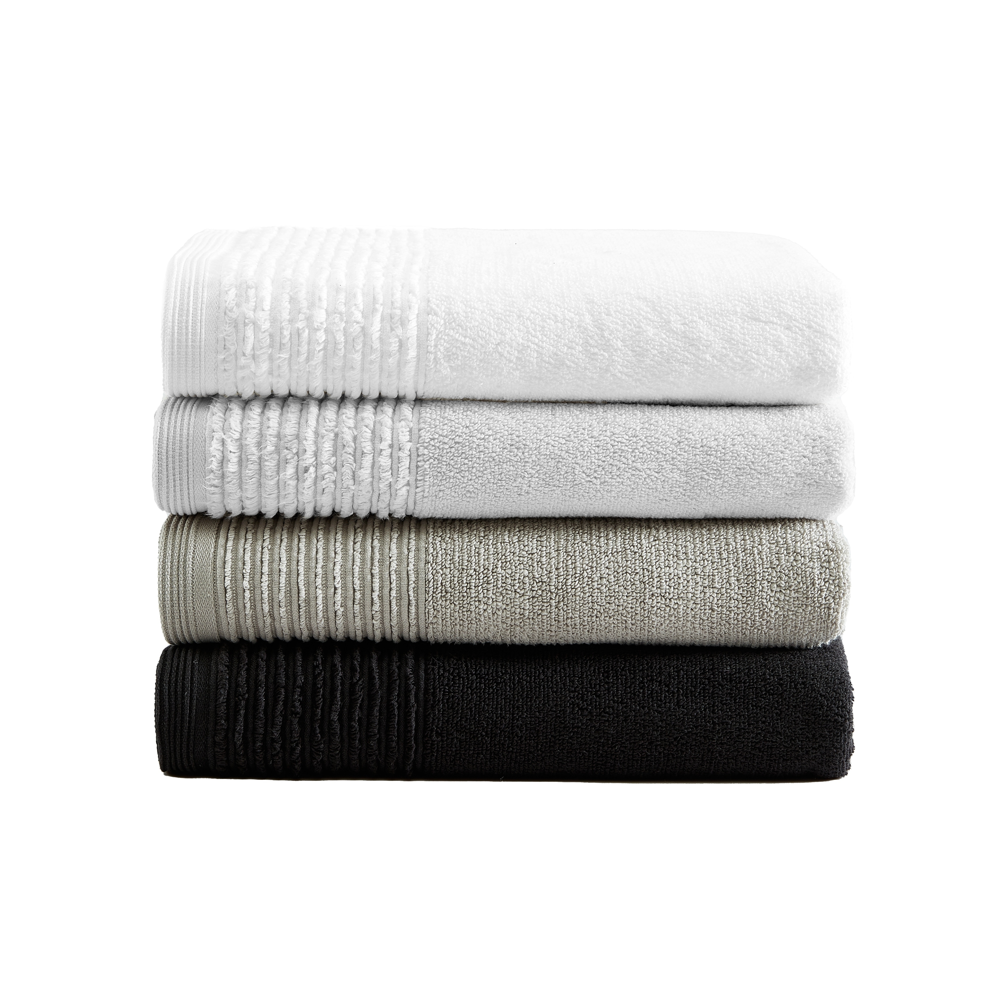 Vera Wang Sculpted Pleat Solid Cotton Multi Size Towel Set - On