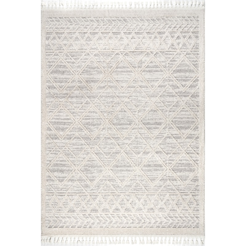 Nuloom Ansley Moroccan Lattice Tassel Area Rug