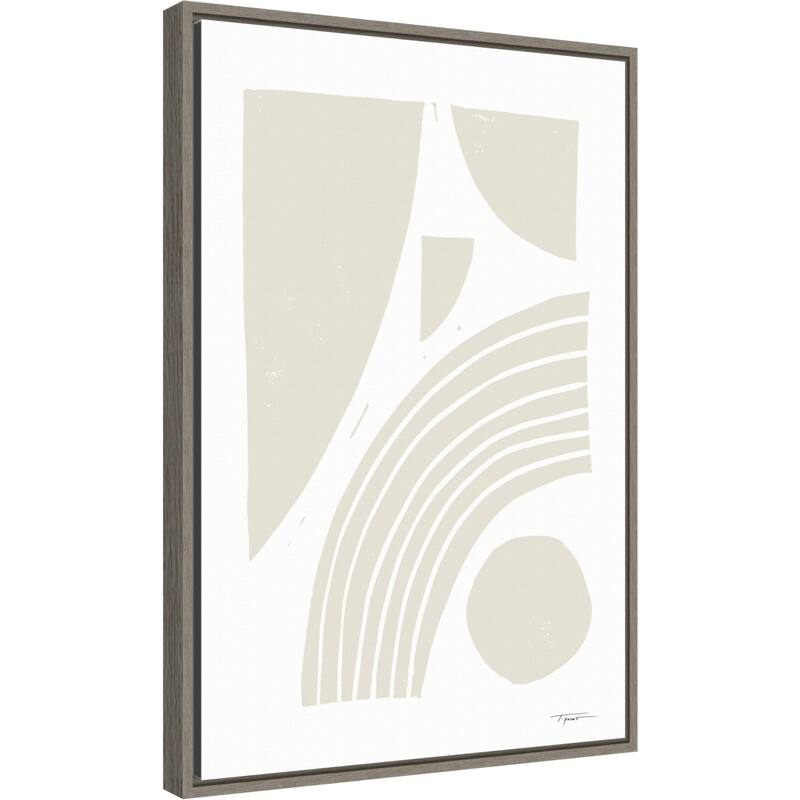 Reflecting Shapes Neutral by Statement Goods Canvas Art Framed - Sylvie Greywash